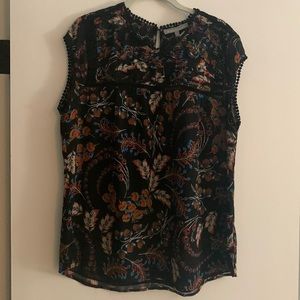 Daniel Rainn Mindy Pleated Detail Lattice Trim Blouse Stitch Fix Brand New